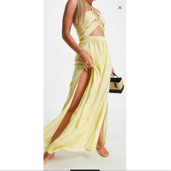 ASOS Dresses & Skirts - ASOS Design Cut out maxi beach dress in Yellow